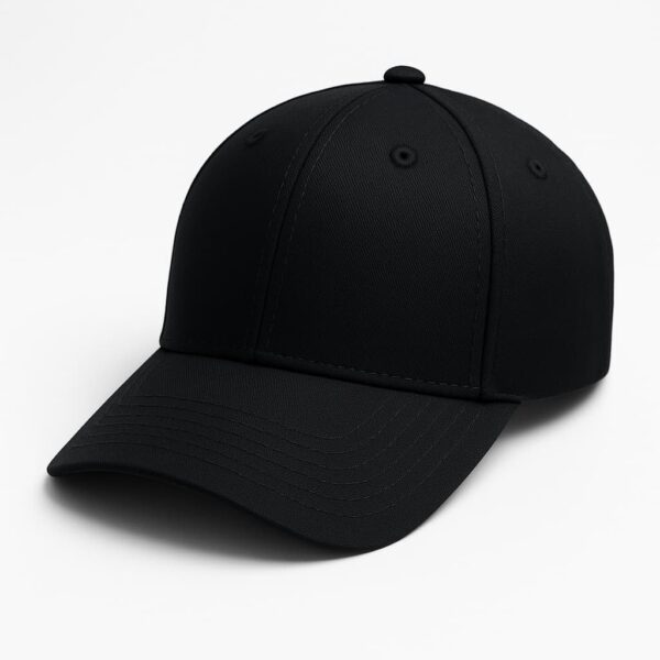 Klassische 6-Panel Cap – Schwarz